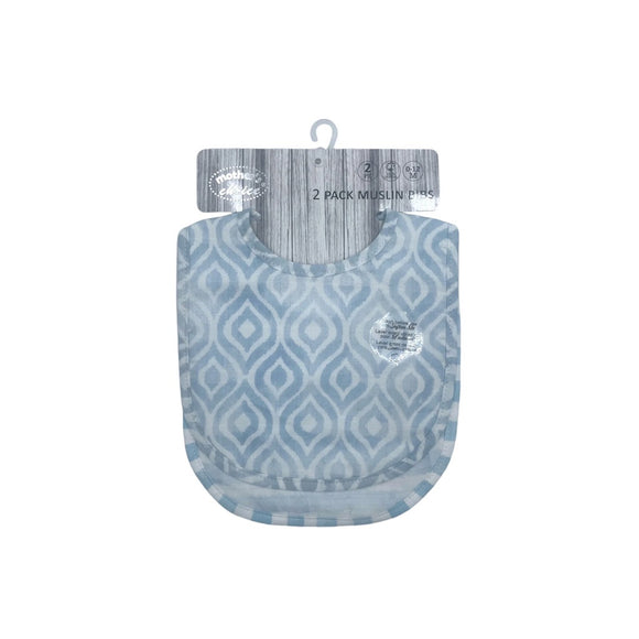 MUSLIN BIB 2PC BLUE