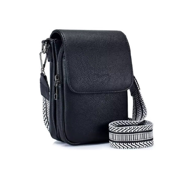 BAG MOBILE PU 2 COMPARTMENTS BLACK