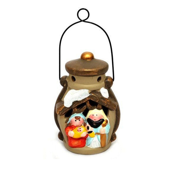 XMAS NATIVITY LANTERN NATURAL