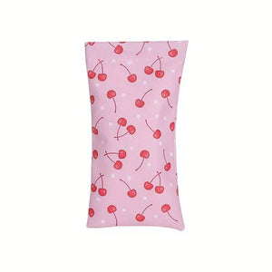 GLASSES CASE SOFT PINK WITH RED CHERRIES