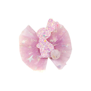 HAIR CLIP TULLE WITH BUNNY LILAC