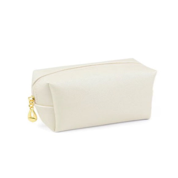 COSMETIC BAG MINI CREAM WITH GOLD DETAILING