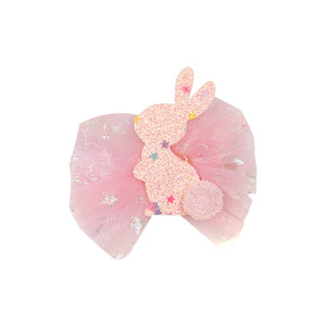 HAIR CLIP TULLE WITH  BUNNY PINK
