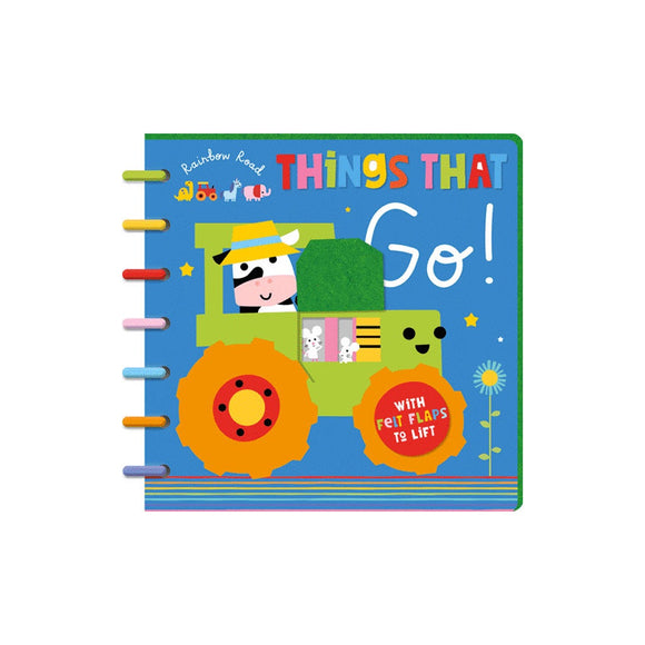 BOOK TOUCH AND FEEL RAINBOW ROAD BLUE THINGS THAT GO