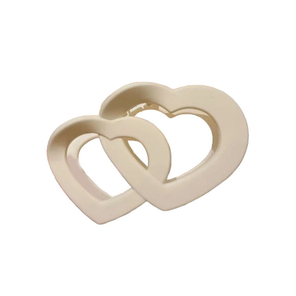 HAIR GRIP HEART INTERLOCKED WHITE