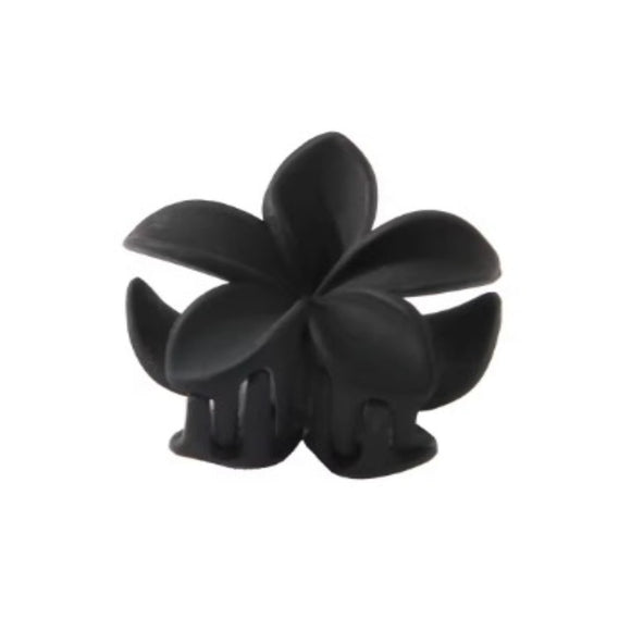 HAIR GRIP LARGE MATT FRANGIPANI PLAIN BLACK