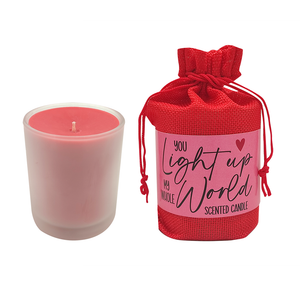 CANDLE GLASS CRANBERRY SCENTED YOU LIGHT UP MY WORLD