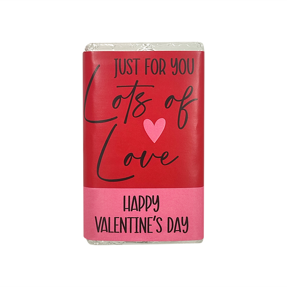 CHOCOLATE 45G VALENTINES JUST FOR YOU LOTS OF LOVE