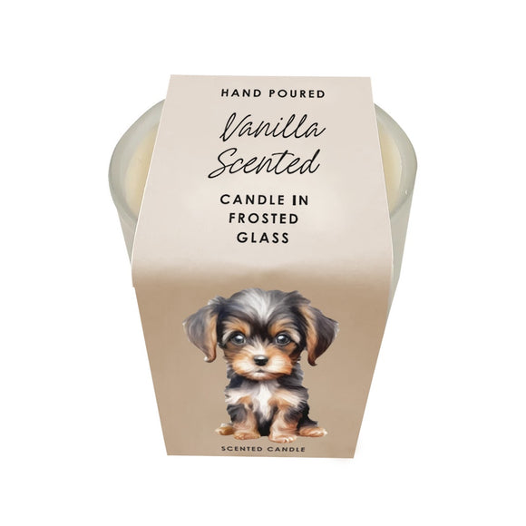 CANDLE IN FROSTED GLASS SANDALWOOD SCENTED DAXIE