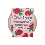 CANDLE IN FROSTED GLASS STRAWBERRY  SCENTED