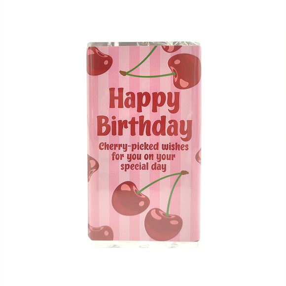 CHOCOLATE 100G CHERRY HAPPY BIRTHDAY STRIPE