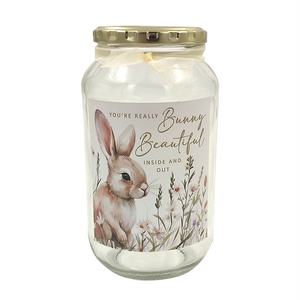JAR 750ML WATERCOLOUR BUNNY BEAUTIFUL INSIDE AND OUT