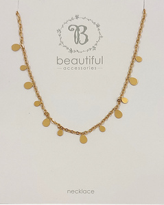 NECKLACE LITTLE TEARDROPS ON CHAIN GOLD