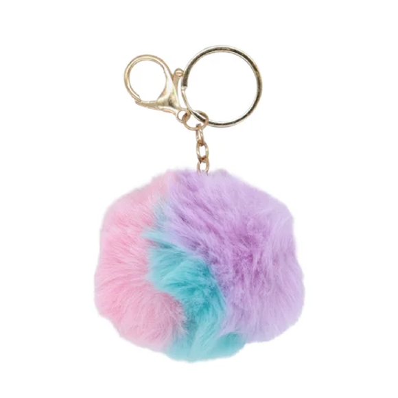 KEYRING MULTICOLOUR POM POM