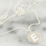 NECKLACE SILVER INITIAL CHARM E
