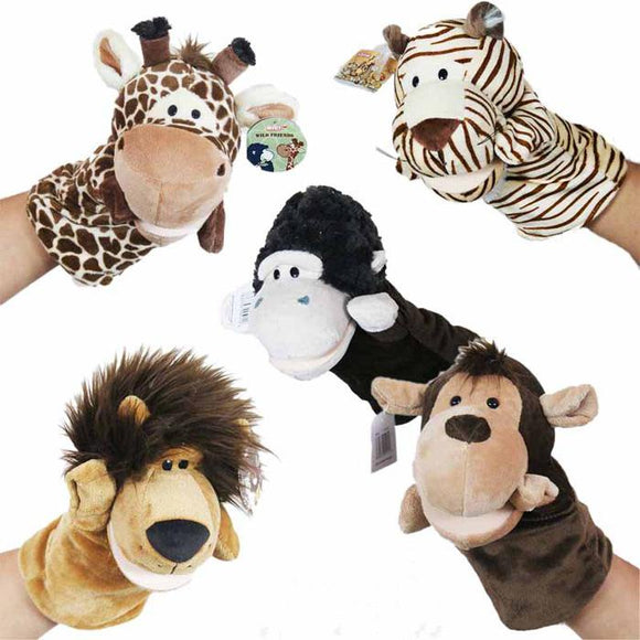 PLUSH ANIMAL HAND PUPPET ASSORTED