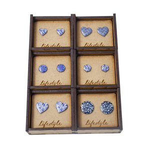 EARRING VINTAGE BLUE IN GIFT BOX
