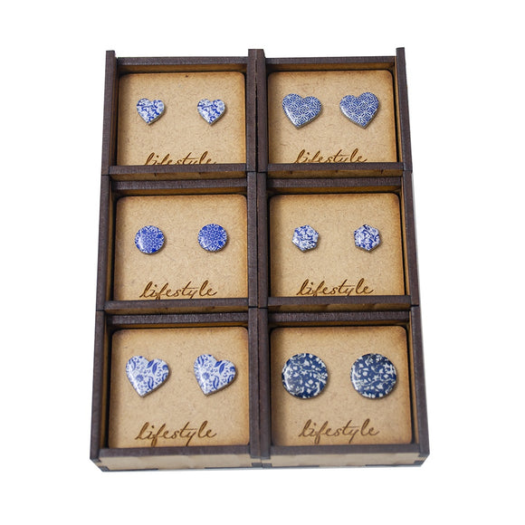 EARRING VINTAGE BLUE IN GIFT BOX