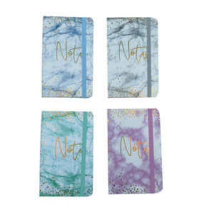 NOTEBOOK A5 PASTEL MARBLE WITH GOLD DOTS ASSORTED COLOURS