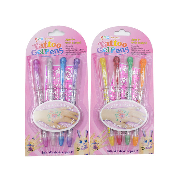 TATTOO GEL PEN PINK 4PC