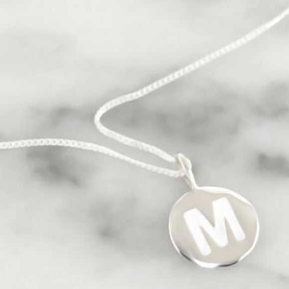 NECKLACE SILVER INITIAL CHARM M