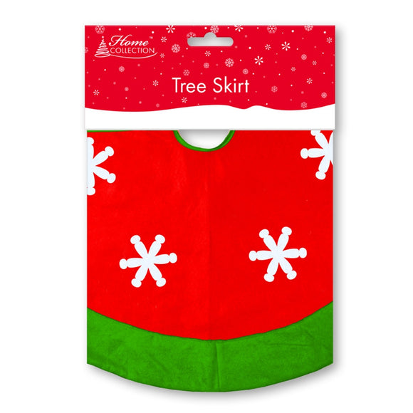 XMAS TREE SKIRT FELT RED