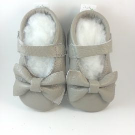 SHOE GIRL MARY JANE BOW L/GREY