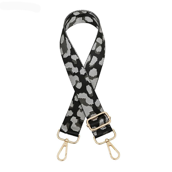 BAG STRAP LEOPARD PRINT BLACK AND GREY