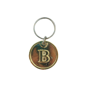 B KEYRING ROUND GOLD