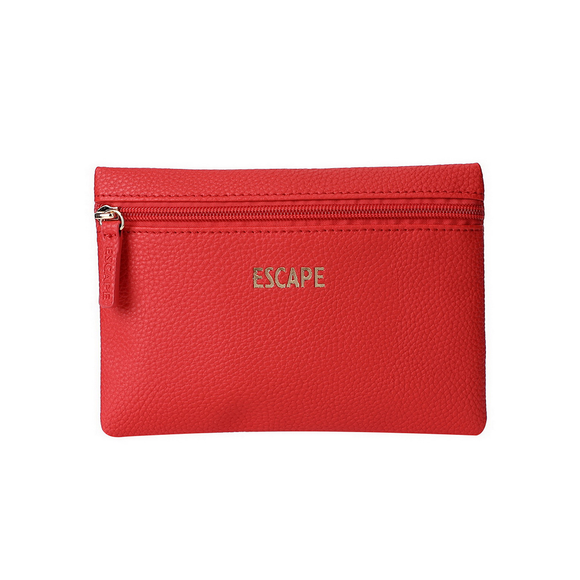 POUCH WITH ZIP TOMATO RED