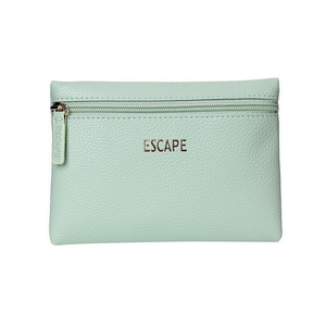 POUCH WITH ZIP SAGE GREEN