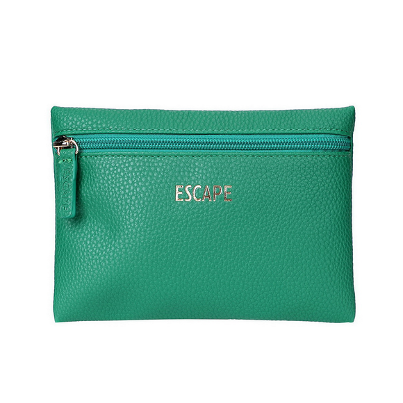 POUCH WITH ZIP KELLY GREEN