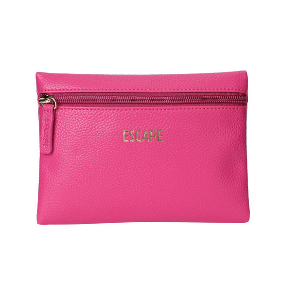 POUCH WITH ZIP HOT PINK