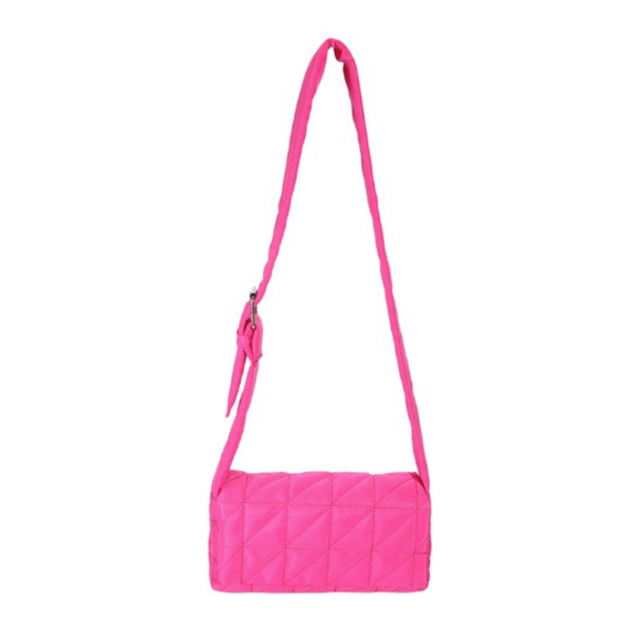 CROSS BODY BAG PUFFY COMPACT RECTANGLE HOT PINK