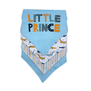 BANDANA BIB 4PC LITTLE PRINCE