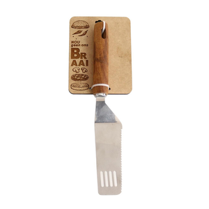 BRAAI SPATULA SERRATED EDGE WITH WOODEN HANDLE