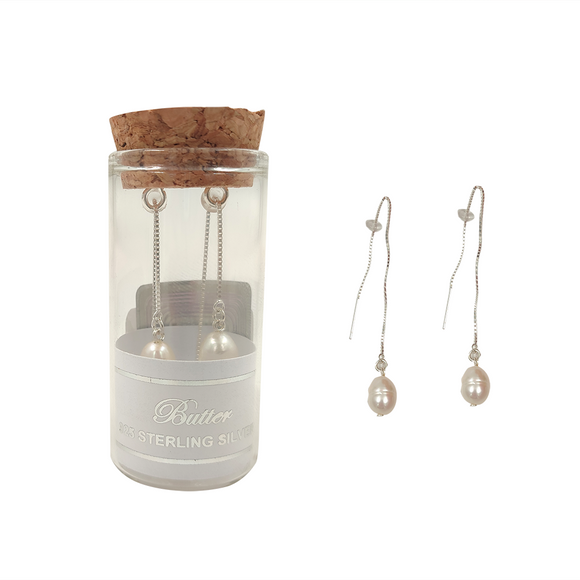 EARRING WATER PEARL THREADER