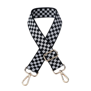 BAG STRAP CHECKERBOARD BLACK AND WHITE