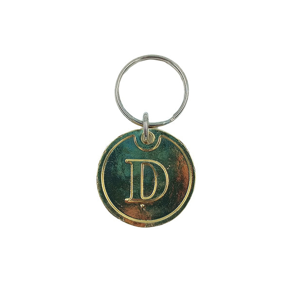 D KEYRING ROUND GOLD