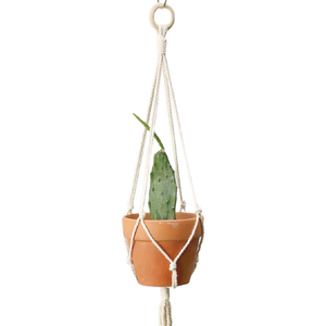 HANGER PLANT MACRAME WITH WOOD RING