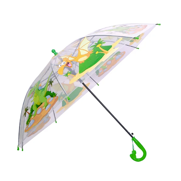 UMBRELLA CLEAR WITH DINO PRINT
