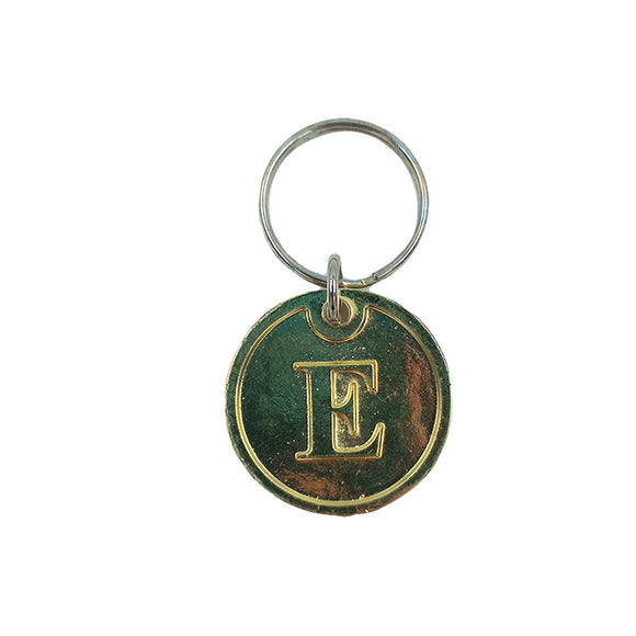 E KEYRING ROUND GOLD