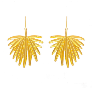 EARRING GOLD PALM LEAVES