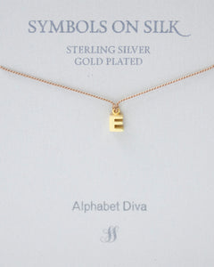 NECKLACE GOLD INITIAL CHARM E