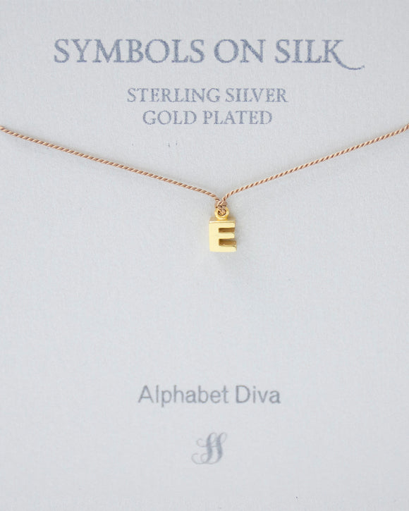 NECKLACE GOLD INITIAL CHARM E
