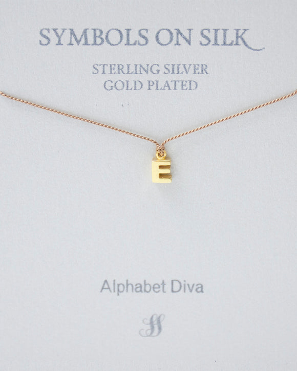 NECKLACE BRONZE INITIAL CHARM E