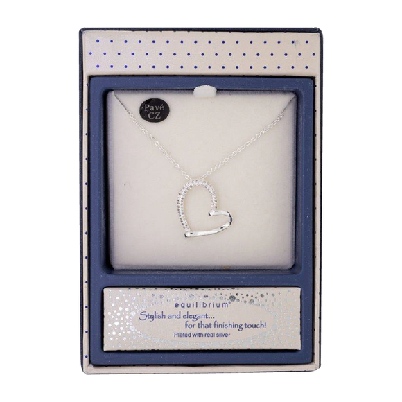 NECKLACE LOOPED HEART NECKLACE WITH CUBIC ZIRCONIA
