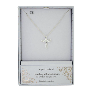 NECKLACE STYLISH CROSS WITH CUBIC ZERCONIA