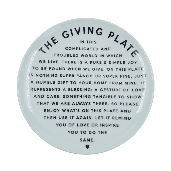 GIVING PLATE (NEW WORDS) ROUND WHITE 26CM