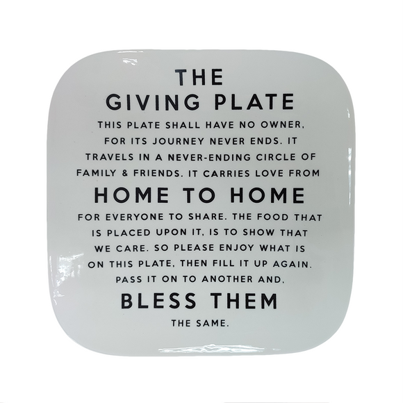 GIVING PLATE SQUARE WHITE 25CM